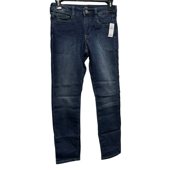 Gap Kids Girls Skinny Sweatpant Jeans Sz 12 Dark Wash Classic 5 Pocket NEW - Picture 1 of 6